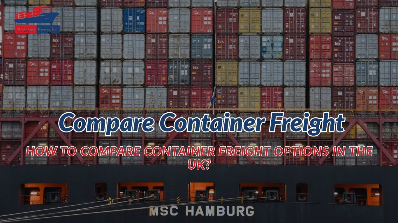 Container freight vessels loading at a major UK port
