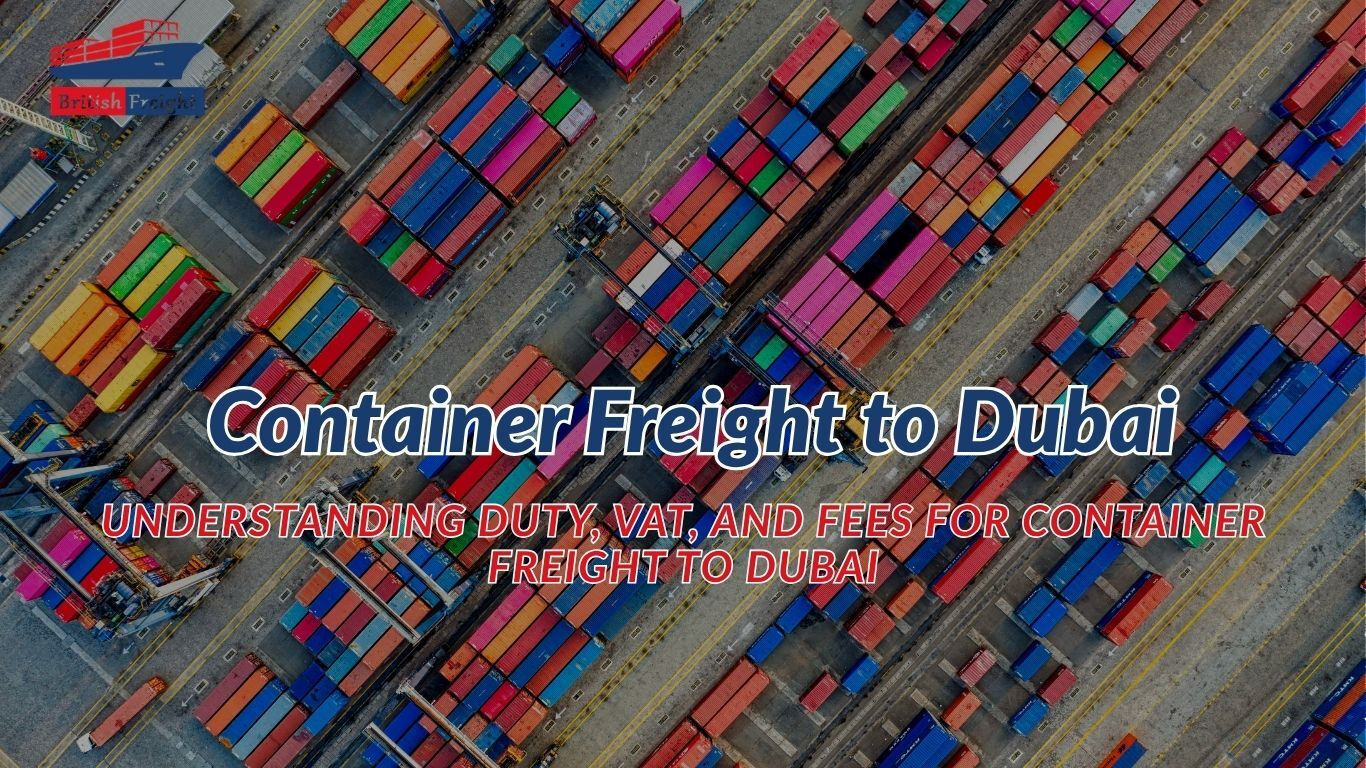 Container shipping from UK to Dubai vessel loading at port
